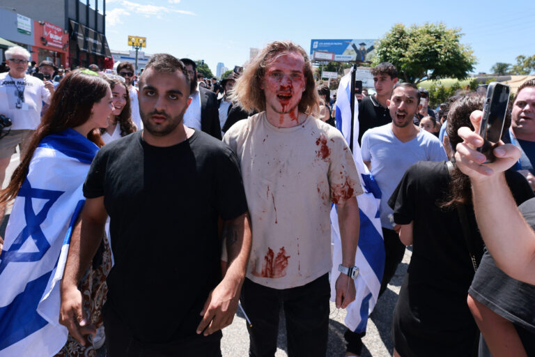 Violent clashes erupt between pro-Palestinian protesters and attendees of an Israeli real-estate event in Los Angeles